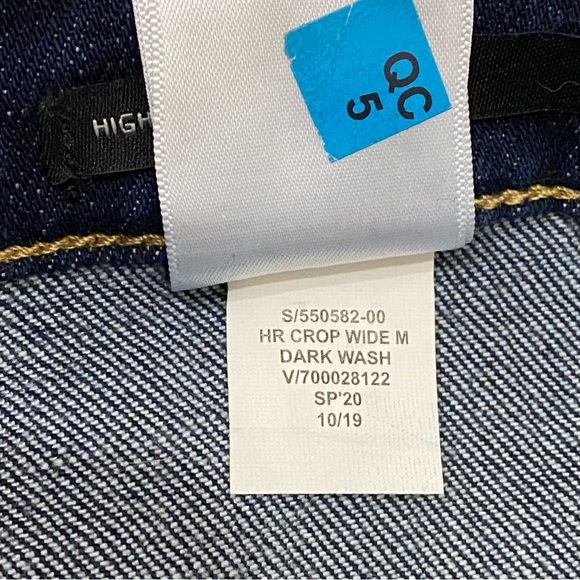 BANANA REPUBLIC High Rise Wide Leg Cropped Sailor Jeans Dark Wash Denim Jeans 32 - Picture 11 of 12